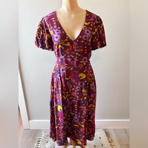 🌶️ Modcloth The Sweetest Occasion Midi Dress Purple Floral. Size Medium